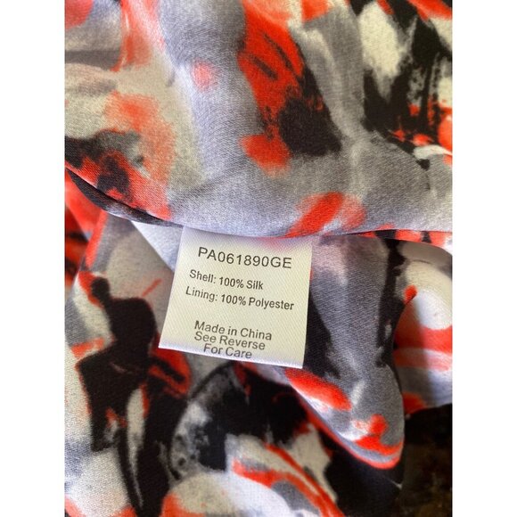 Parker NWT $264 Winnie Tango Floral Print V-Neck Silk Dress, Women's Size L - Picture 11 of 13